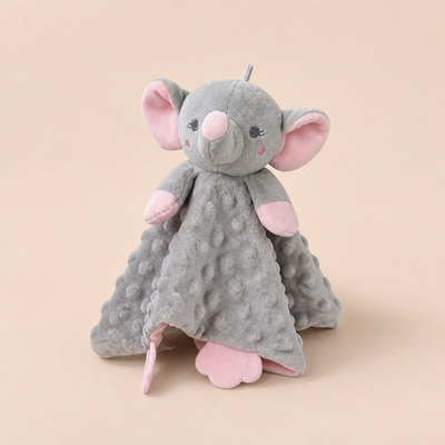 Doudou Plat Éléphant Gris