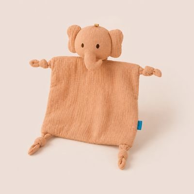 Doudou Plat Éléphant Orange