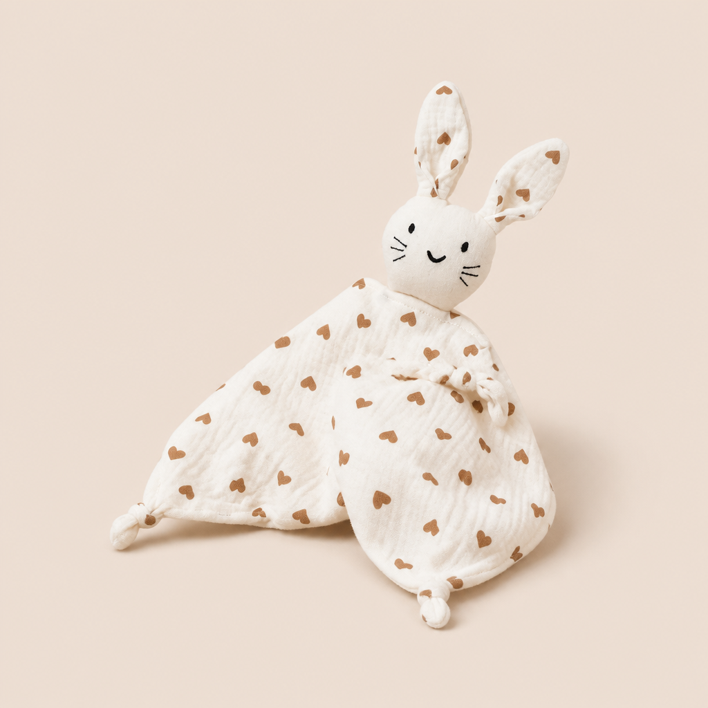 Doudou Plat Lapin - Motifs Cœur