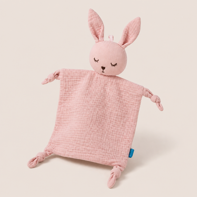 Doudou Plat Lapin Rose Qui Fait du Bruit
