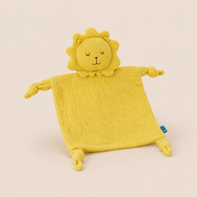 Doudou Plat Lion Jaune