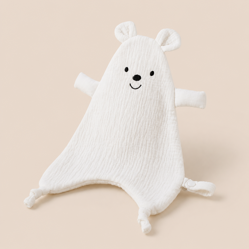 Doudou Plat Ourson en Coton - Multiples Couleurs