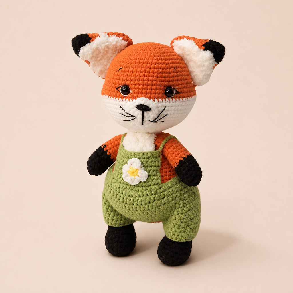 Doudou Renard Habillé en Crochet