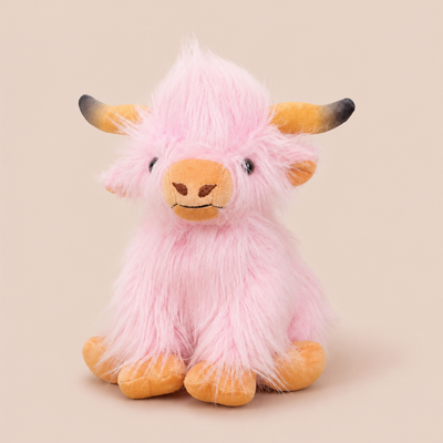 Doudou Vache Highland Rose