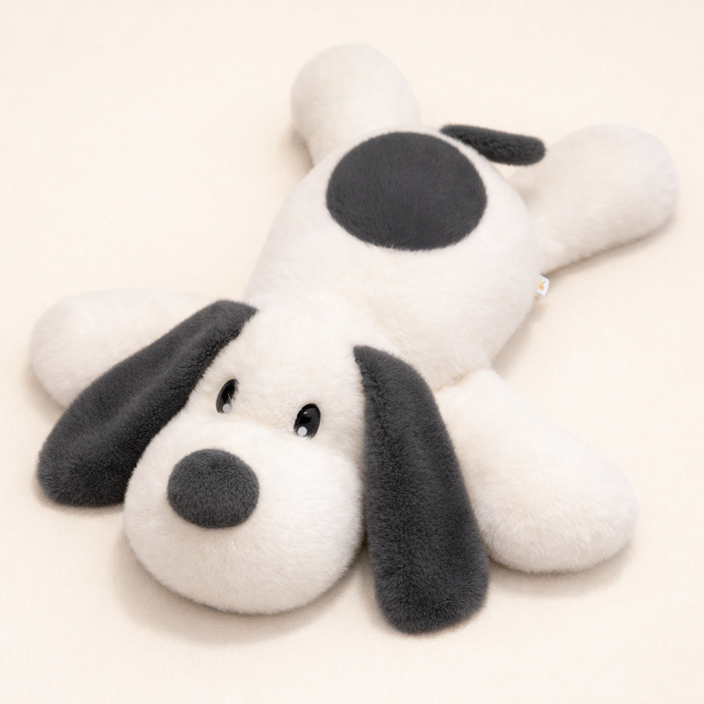 Doudou Chien Gris et Blanc