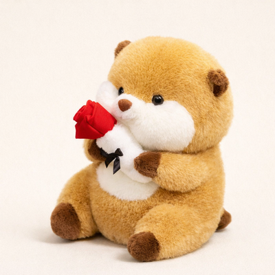 Doudou Loutre avec Rose