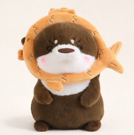 doudou loutre marron cosplay poisson