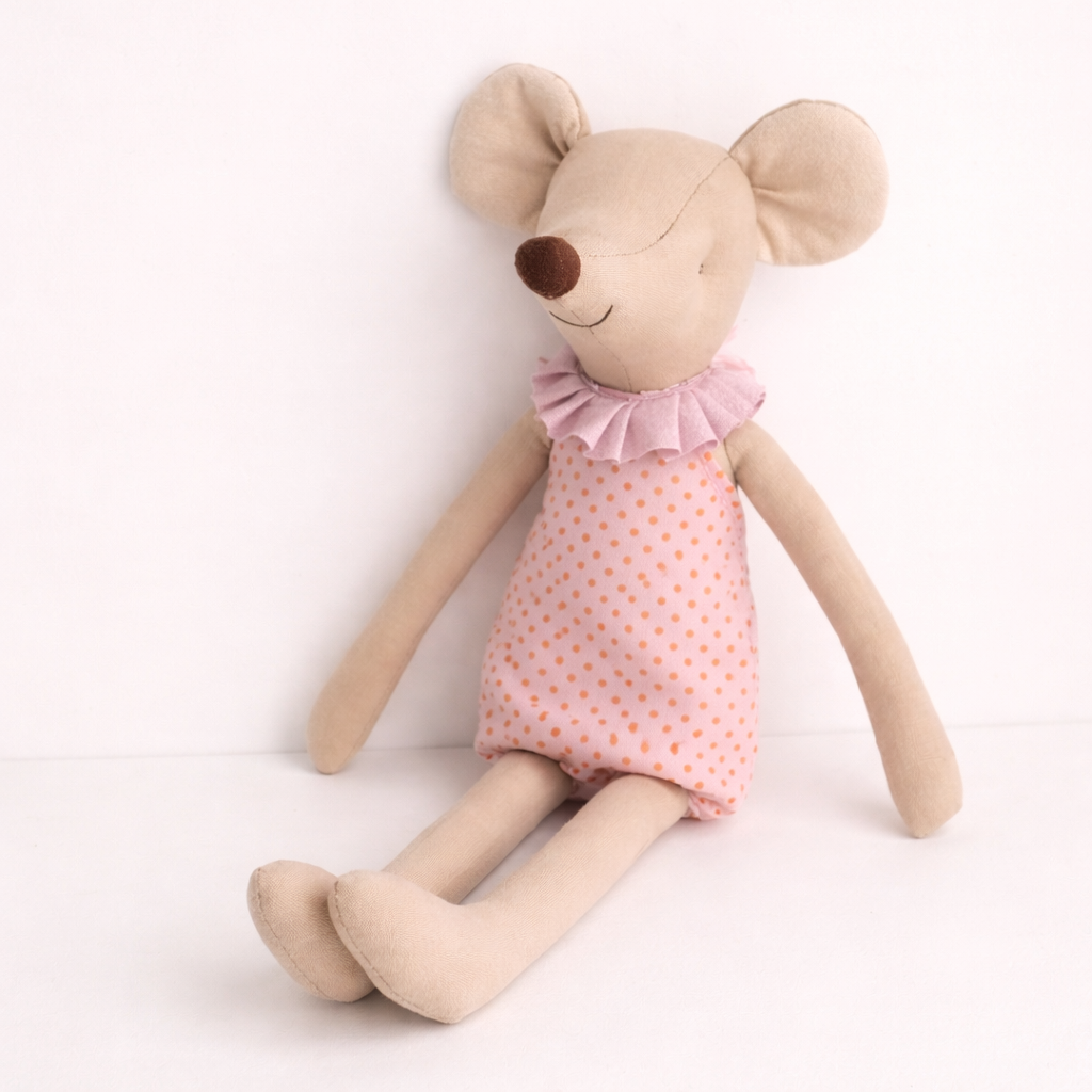 Doudou Souris Rose et Jaune