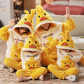 Pyjama hiver canard jaune à capuche