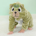 Combinaison pyjama poney vert enfant en flanelle