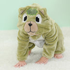 Combinaison pyjama poney vert enfant en flanelle