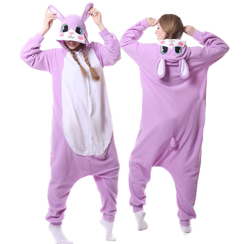 Kigurumi lapin violet adulte doux pour la maison