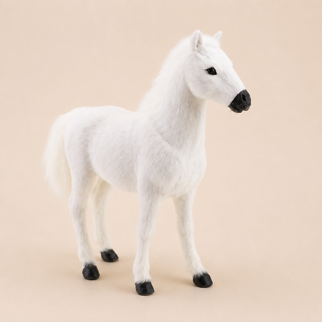 Figurine Cheval en Peluche Réaliste
