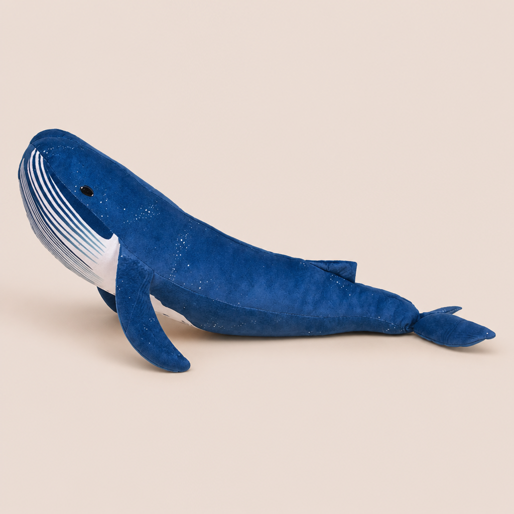 Grande Peluche Baleine Bleu