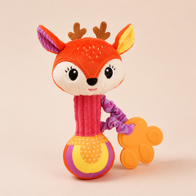 Hochet Bâton Rennes en Peluche