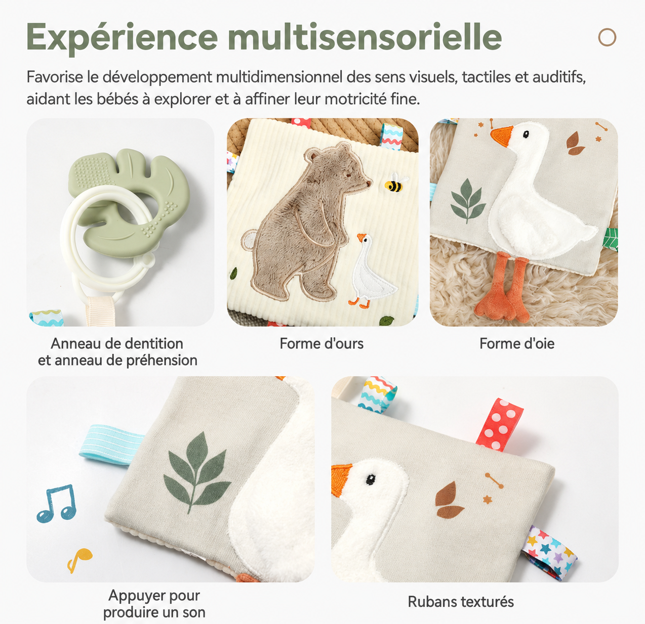 Doudou Couverture Animaux Multisensorielle - vue 2