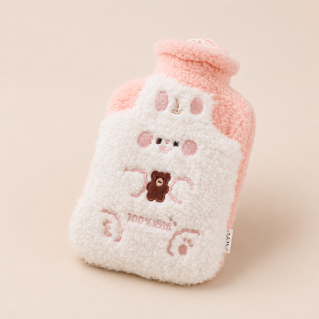 Kawaii Bouillotte Lapin Rose et Blanc Japon