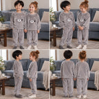 Quatre angles du Pyjama pilou pilou enfant chat moelleux porté