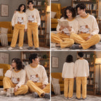 Quatre angles de Pyjama moumoute couple chat porte-bonheur porté