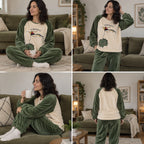 Quatre angles de Ensemble pyjama femme et ado dinosaure au cerf-volant porté