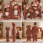 Quatre vues du Kigurumi souris enfant porté