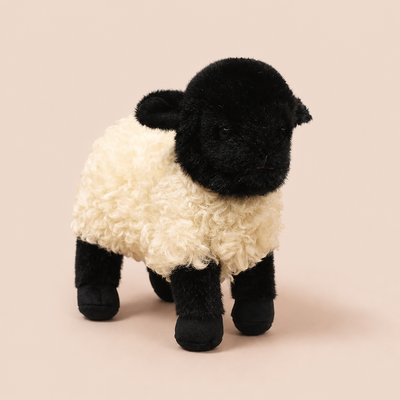 Peluche Agneau Noir avec Fourrure