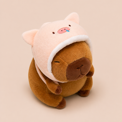 Peluche Capybara - Bonnet Cochon
