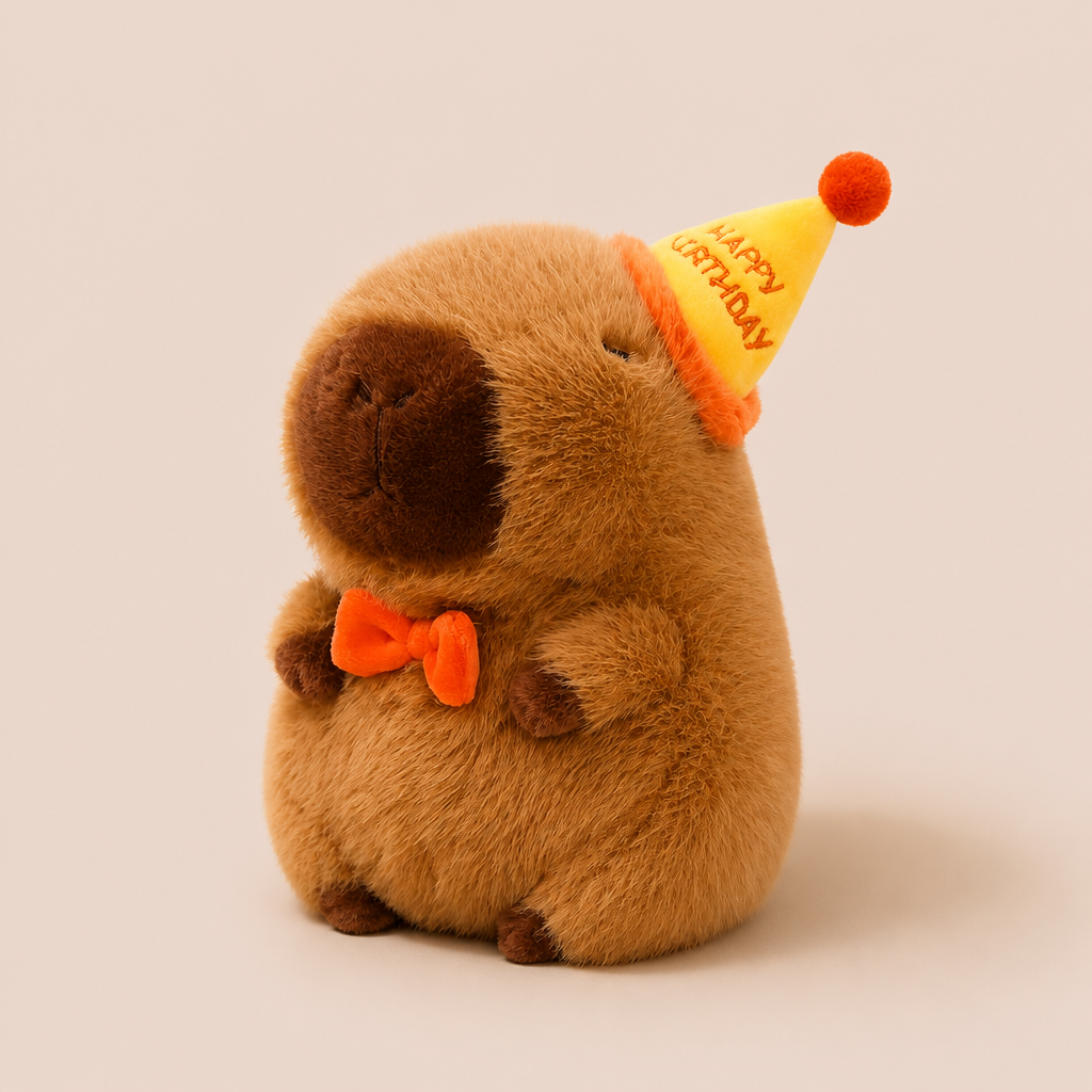 Peluche Capybara Happy Birthday