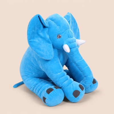 Peluche Éléphant Bleu Assis Classique