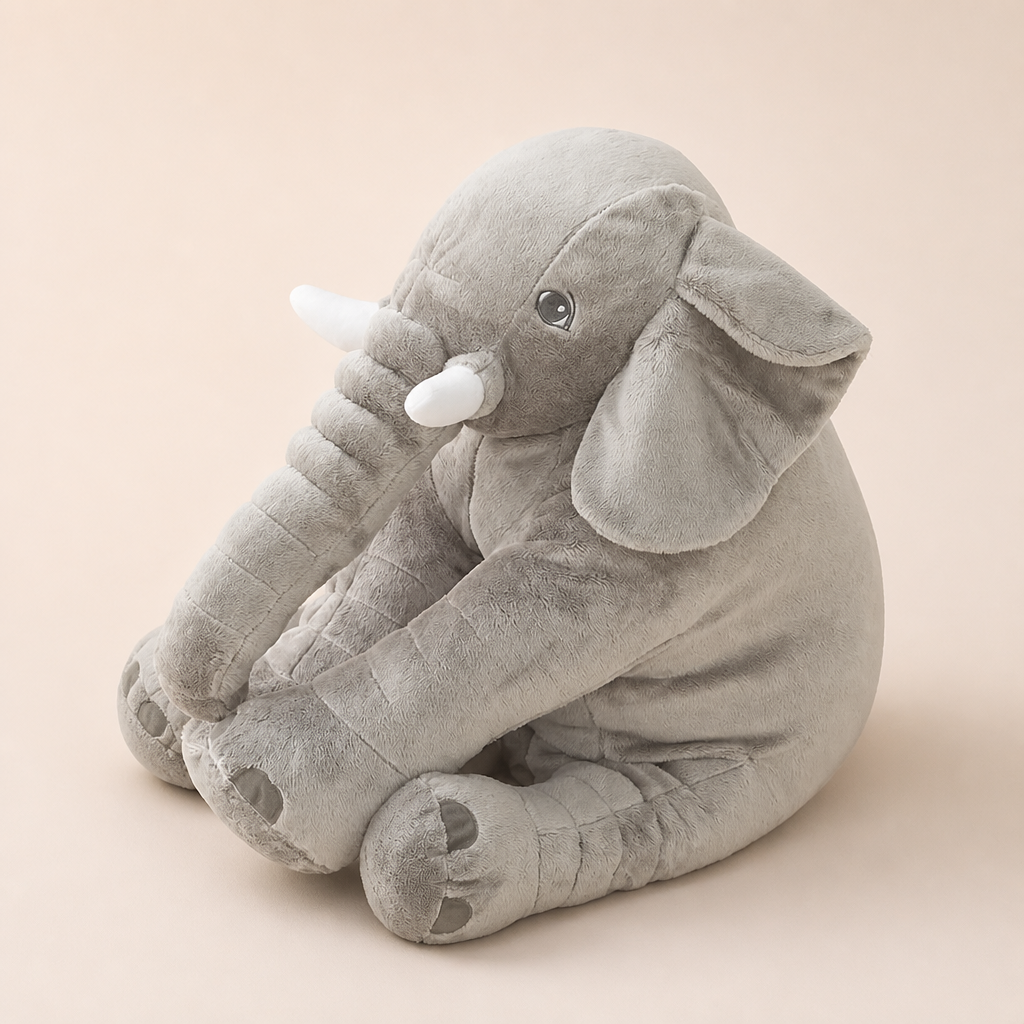Peluche Éléphant Gris Classique
