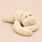 Peluche Hippopotame Blanc Lestée