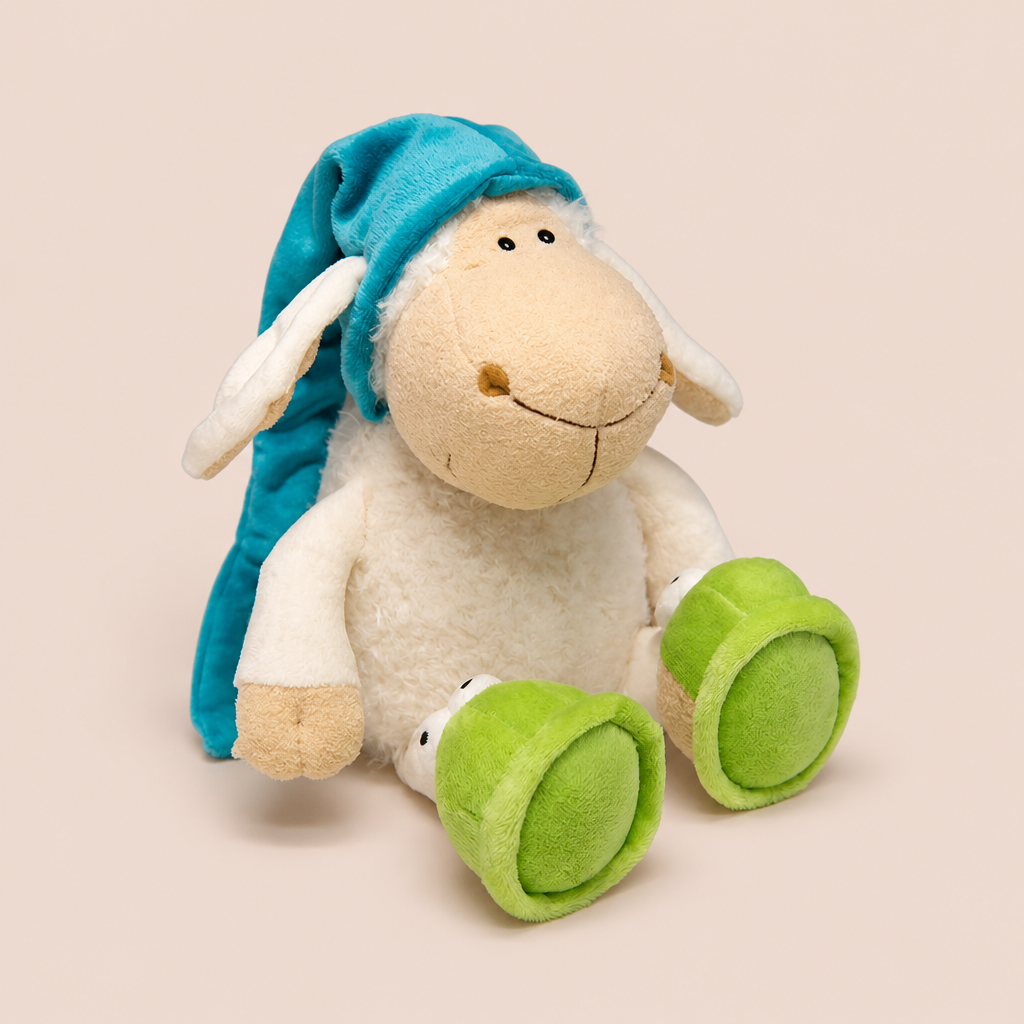 Peluche Mouton avec Bonnet Bleu