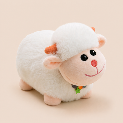 Peluche Mouton Souriant - 25 Cm