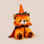 Peluche Ours Orange pour Halloween