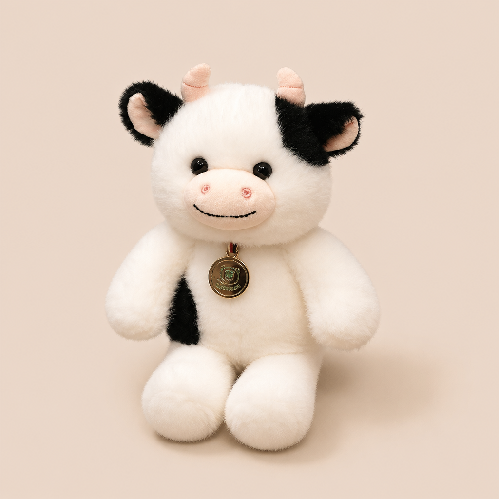 Peluche Vache Noir et Blanc - 20cm