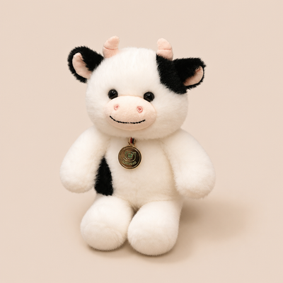 Peluche Vache Noir et Blanc - 20cm