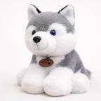 Peluche Chien Gris et Blanc