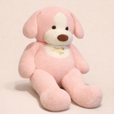 Peluche Chien Rose