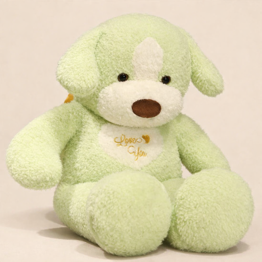 Peluche Chien Vert