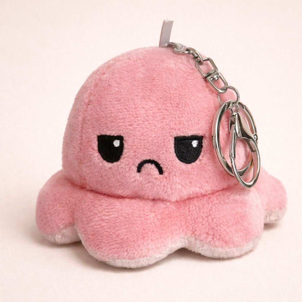 Peluche Pieuvre Reversible Rose