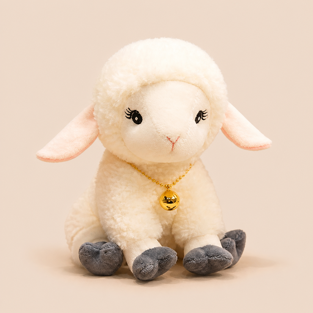 Petit Mouton Peluche avec Clochette