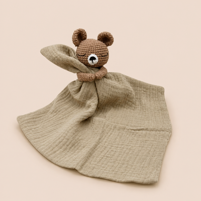 Petit Ours Plat/serviette en Peluche