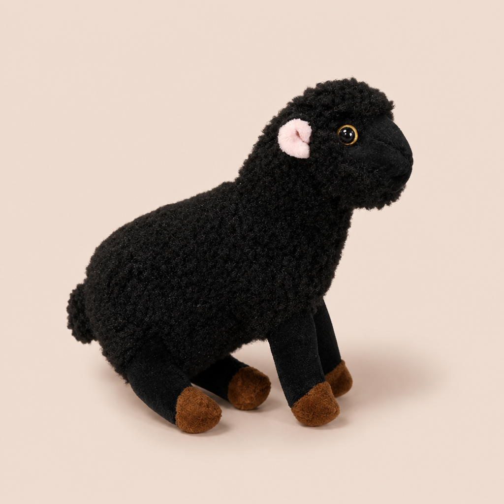 Porte Clé Mouton Noir en Peluche