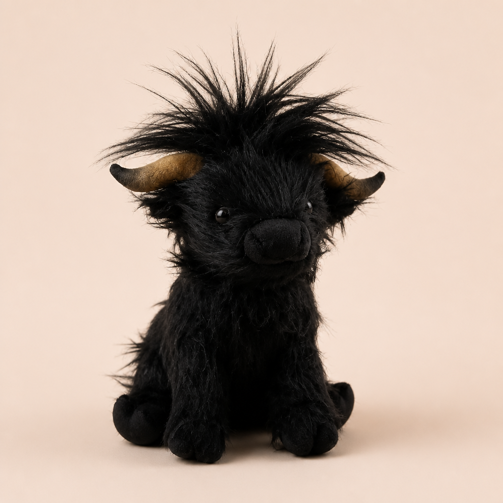 Vache Highland Noir Peluche