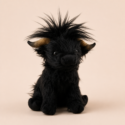 Vache Highland Noir Peluche